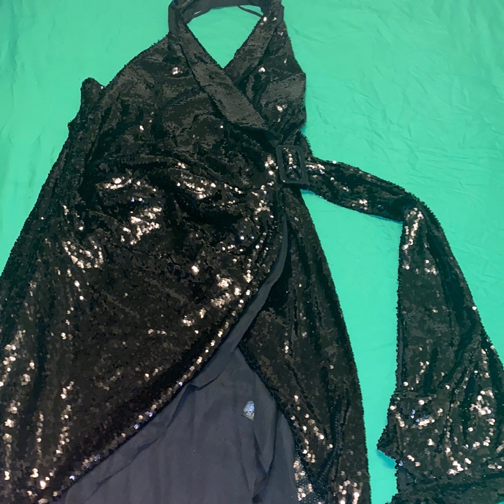 Tuxedo Style Sequin Dress